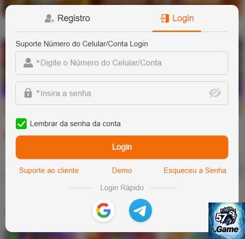 57game.com - autenticar sua conta agora